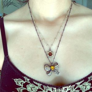 NWT 2 tone double layered Betsey Johnson necklace